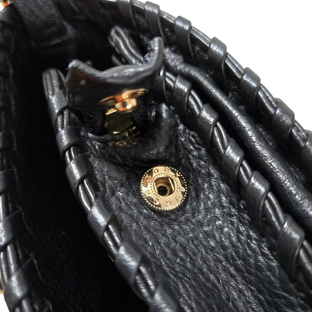 EUC Tory Burch Black Leather Marion Crossbody Bag And Dustbag - Picture 6 of 10